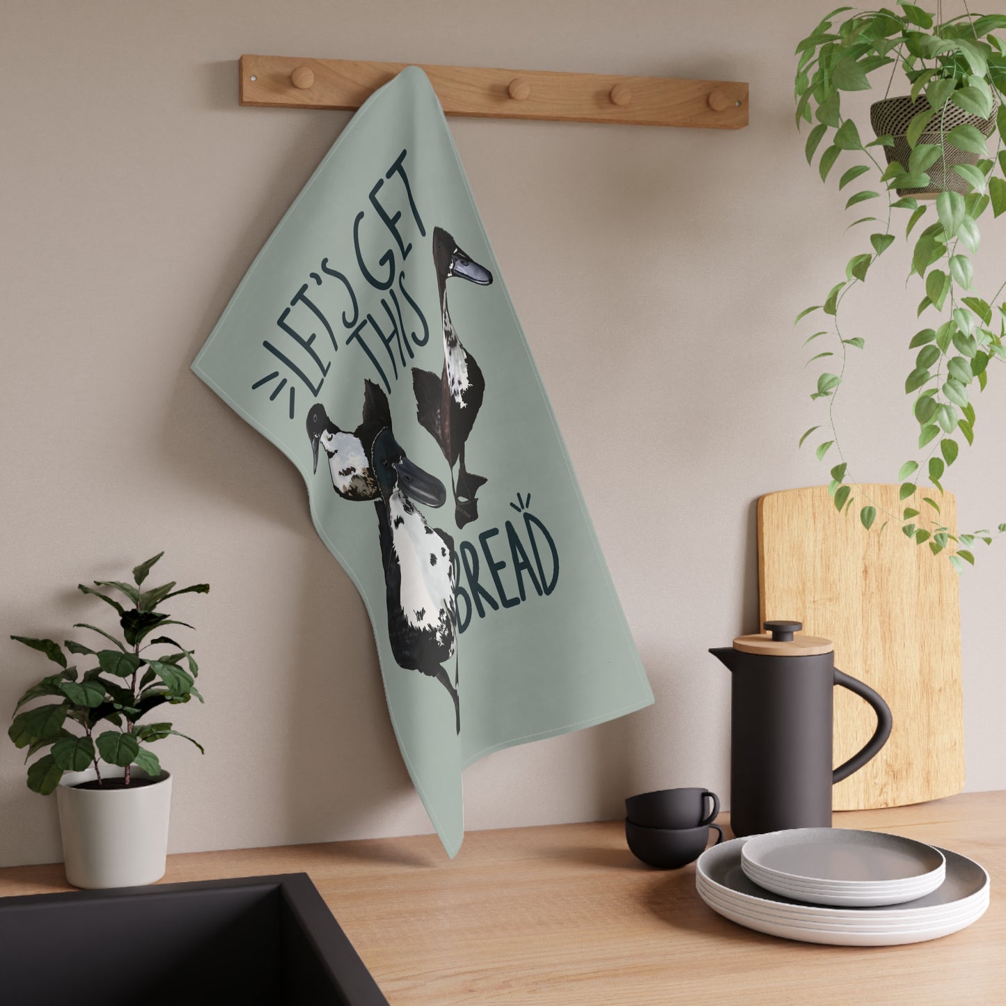 Let’s Get This Bread Tea Towel | Funny Kitchen Gift for Bakers & Foodies