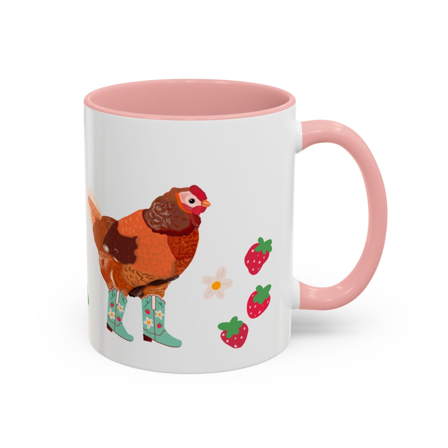 Berry Cowgirl Chicken, Farmhouse Coffee Mug, Cute Animal Design