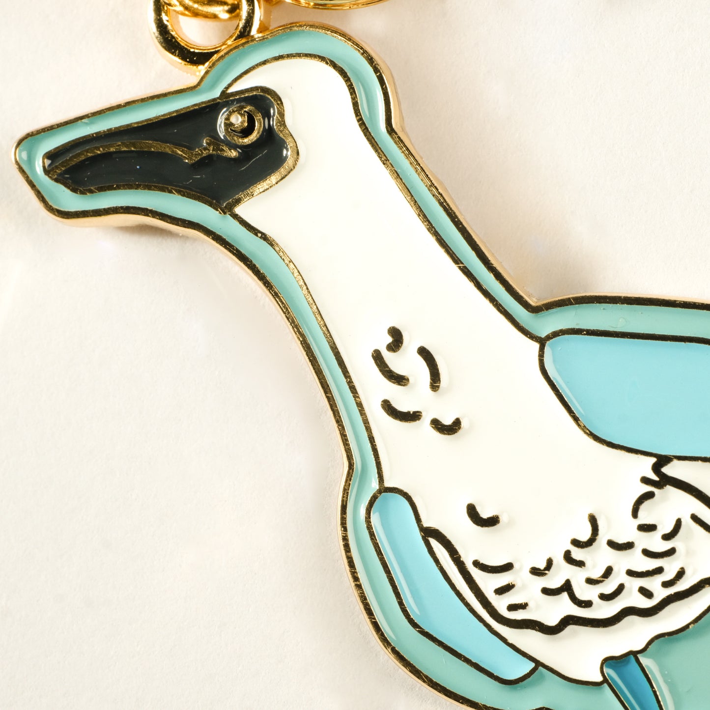 I Love Boobies Blue-Footed Booby Enamel Keychain | 2" Enamel Bag Charm