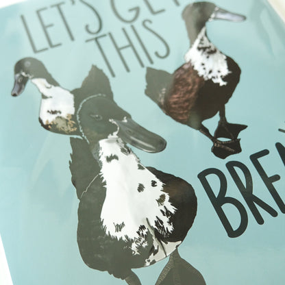 Let’s Get This Bread Duck Art Print – Funny Farm Animal Wall Art, Duck Pun Print for Kitchen, Office or Gift