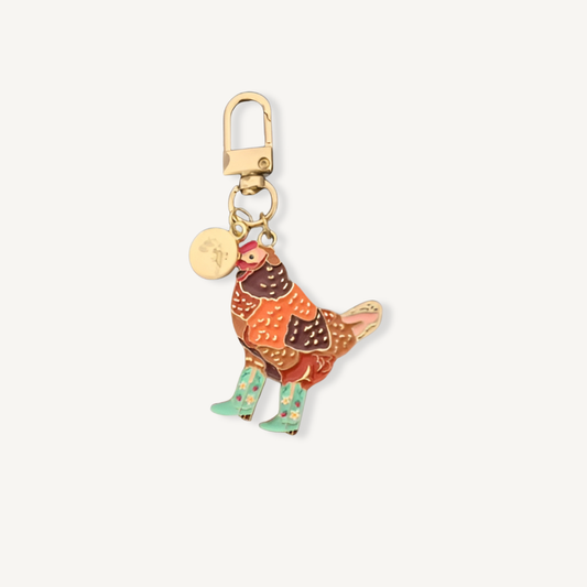 Chicken Keychain, Cowgirl Farm Design