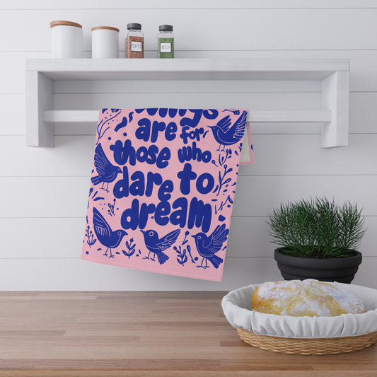 Dreamy Bird Print Tea Towels - Inspirational Kitchen Decor, Gift for Home Chefs, Bird Lovers, Housewarming, or Special Occasions