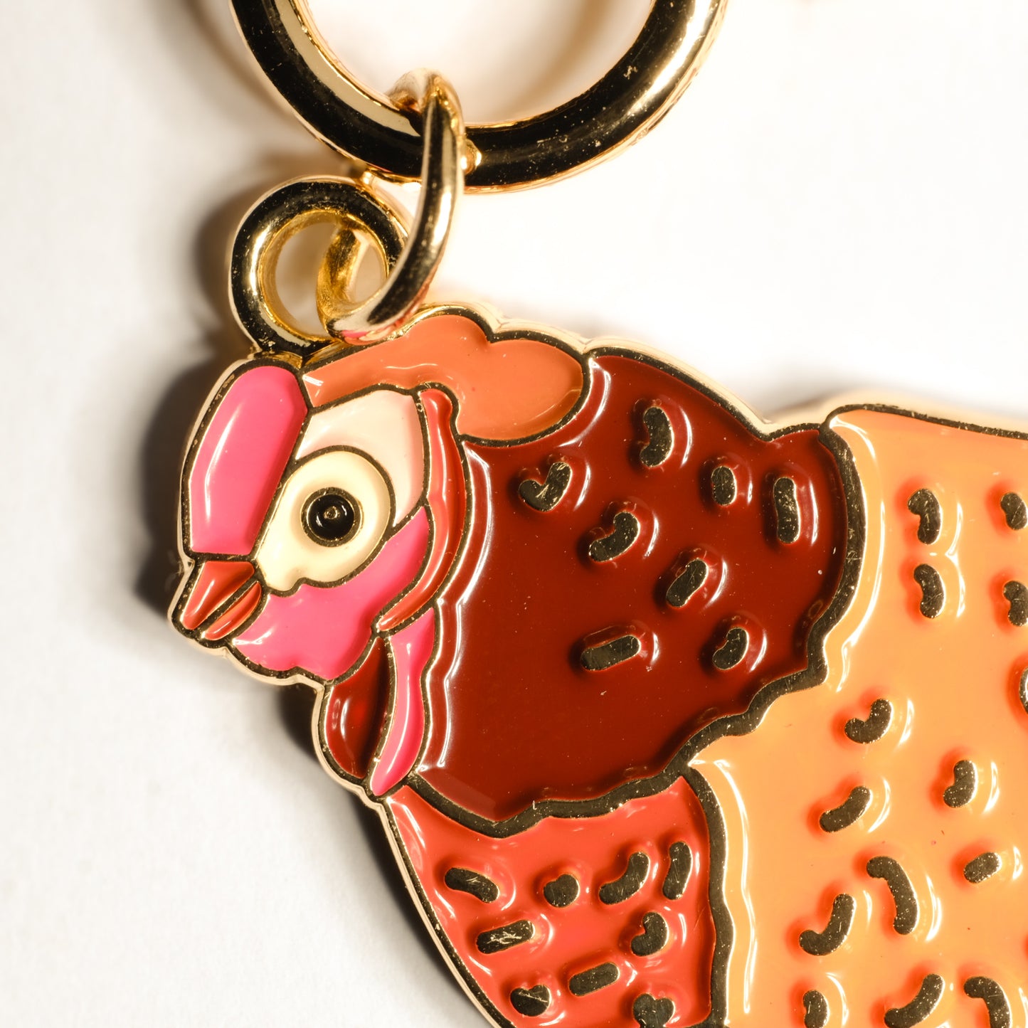 Strawberry Cowgirl Chicken Enamel Keychain | 2" Enamel Bag Charm