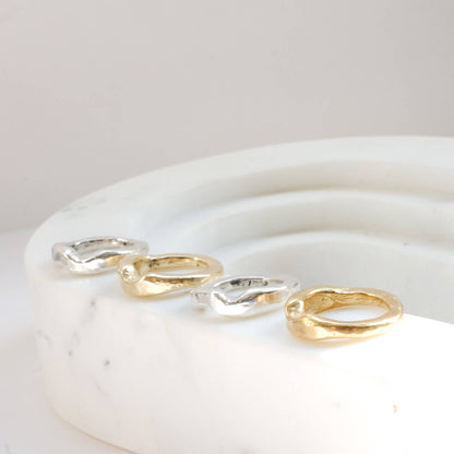 Sculpted Arch Solid Ring - Brass & Sterling Silver
