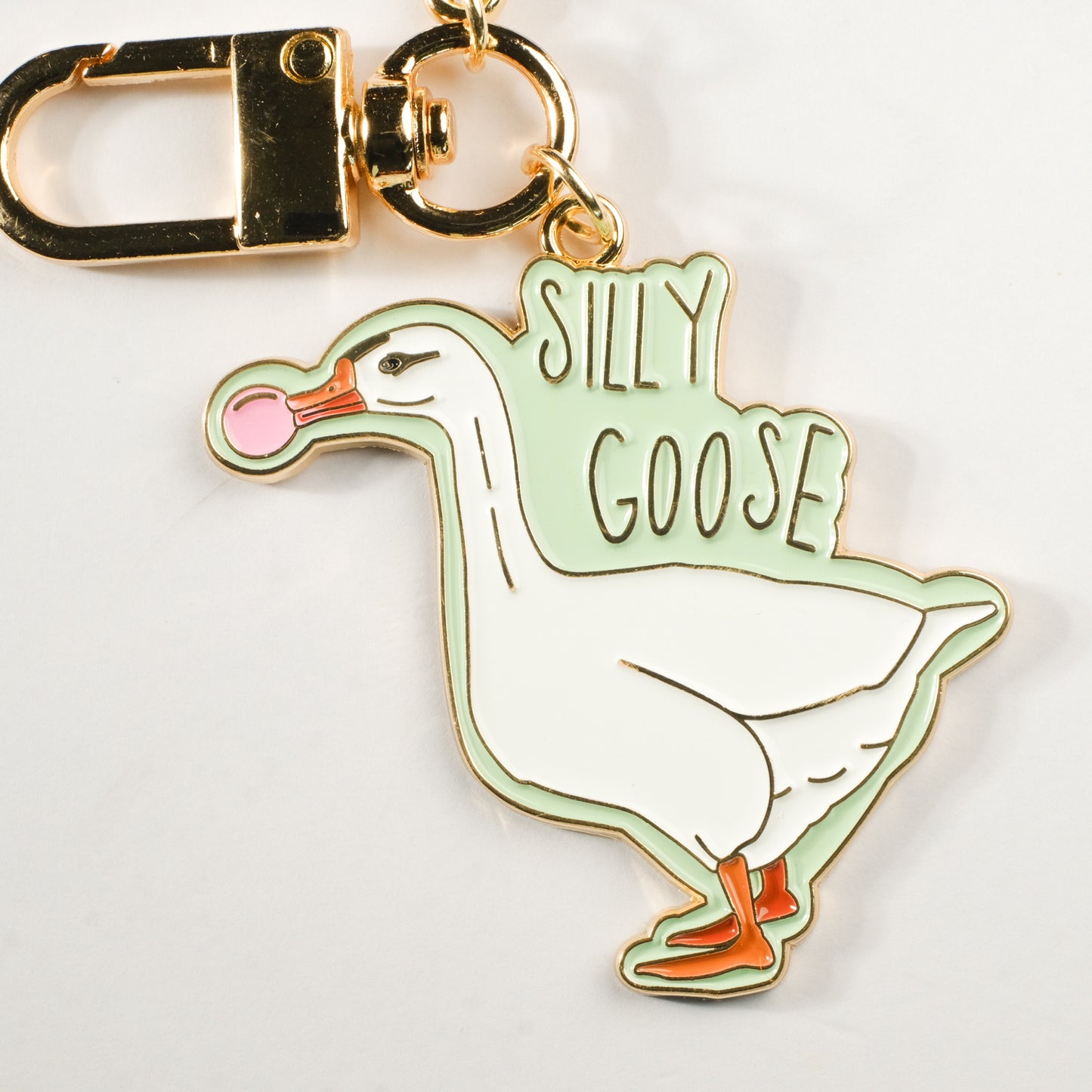 Silly Goose Enamel Keychain | 2" Enamel Bag Charm