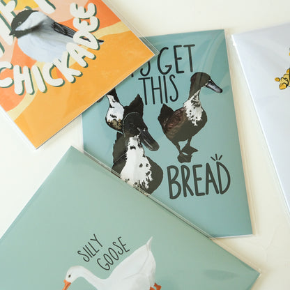 Let’s Get This Bread Duck Art Print – Funny Farm Animal Wall Art, Duck Pun Print for Kitchen, Office or Gift