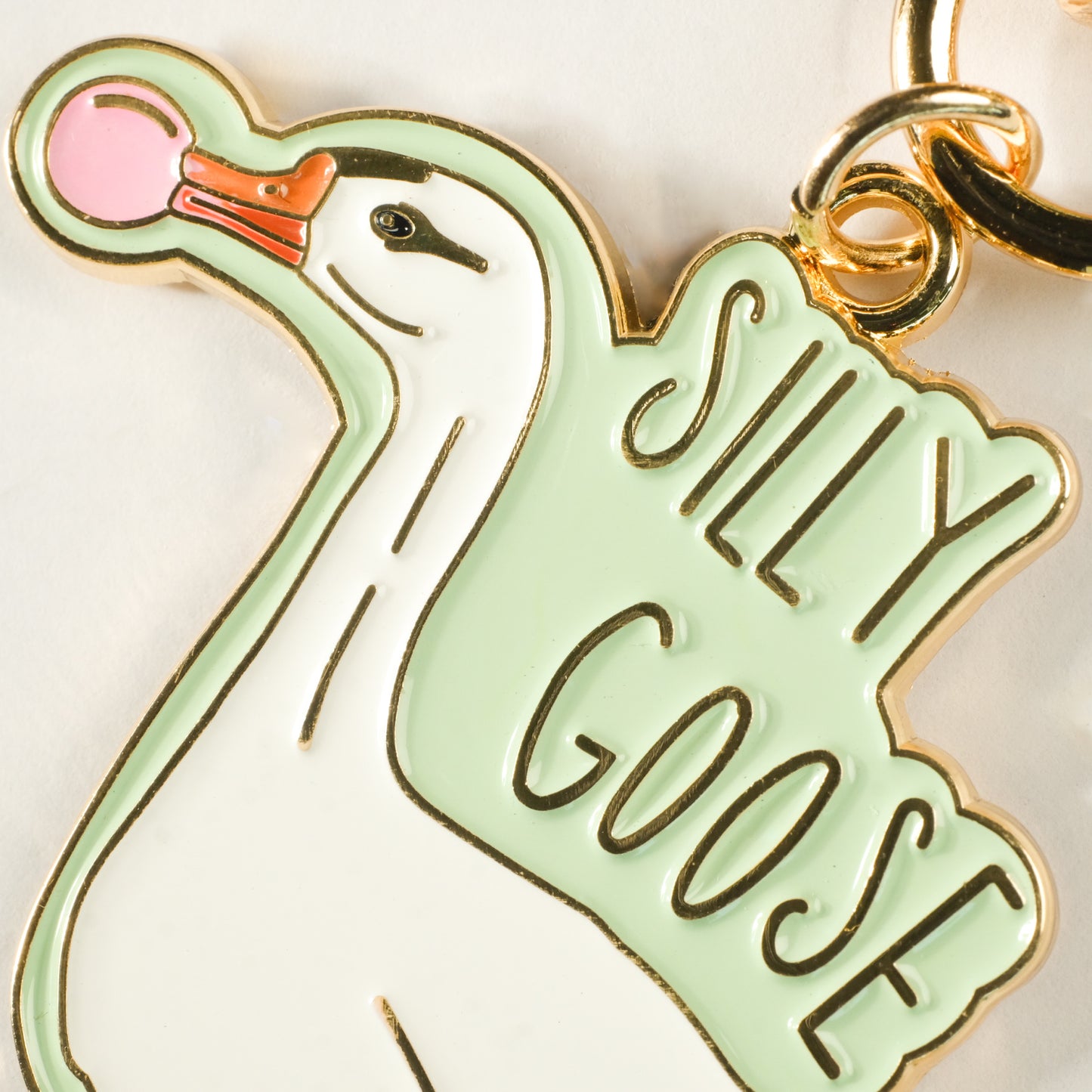 Silly Goose Enamel Keychain | 2" Enamel Bag Charm