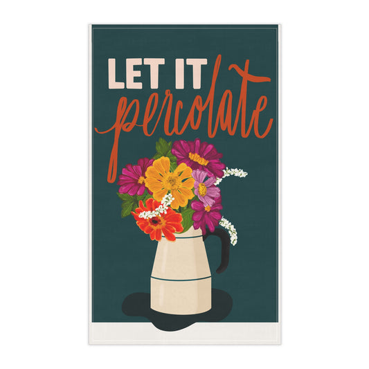 Let It Percolate Tea Towel | Coffee Lover Kitchen Gift