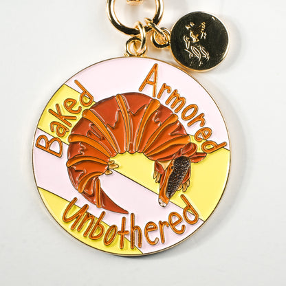 Armadillo Croissant Enamel Keychain | 2" Enamel Bag Charm