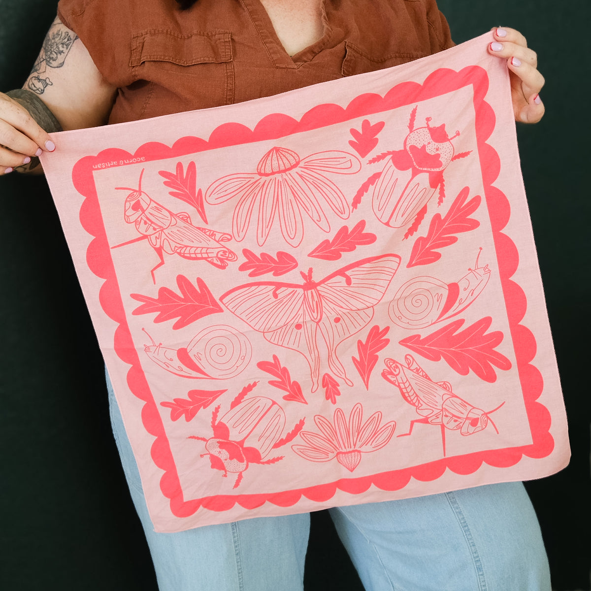 Backyard Bug Club Insect & Garden Cotton Bandana