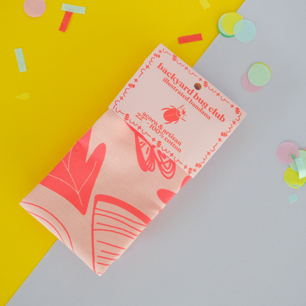 Backyard Bug Club Insect & Garden Cotton Bandana product photo