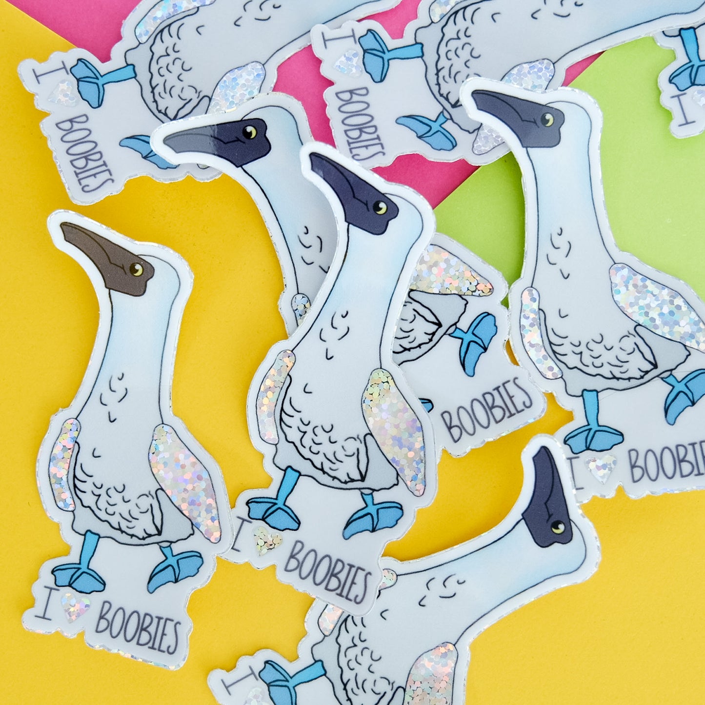 I Love Boobies Blue-Footed Booby Vinyl Sticker