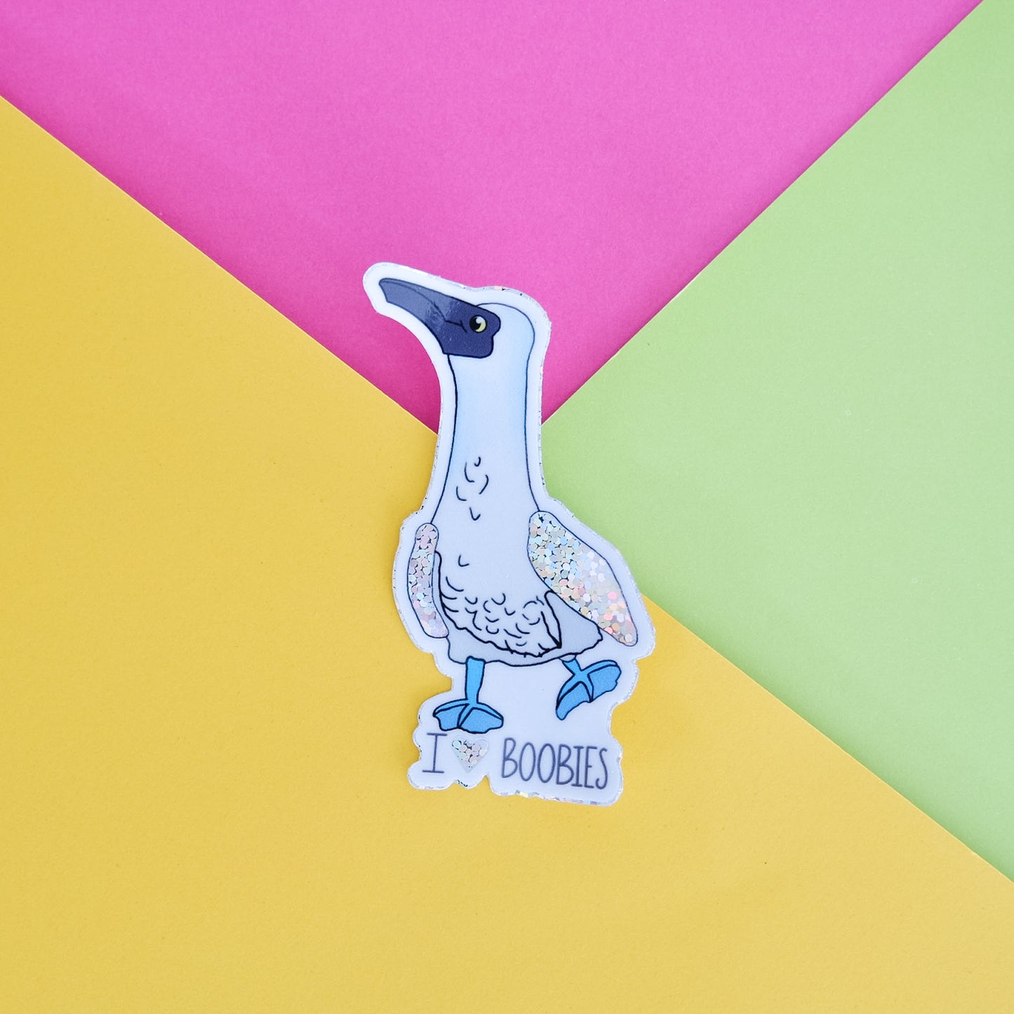 I Love Boobies Blue-Footed Booby Vinyl Sticker