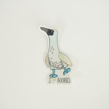 I Love Boobies Blue-Footed Booby Vinyl Sticker