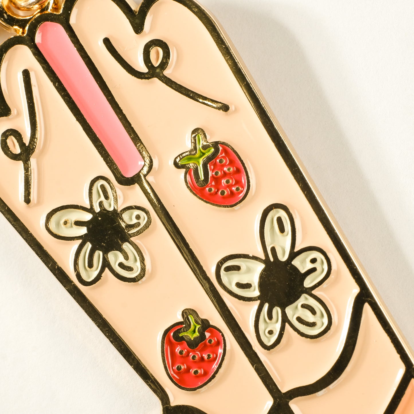 Strawberry Cowgirl Boot Enamel Keychain | 2" Enamel Bag Charm