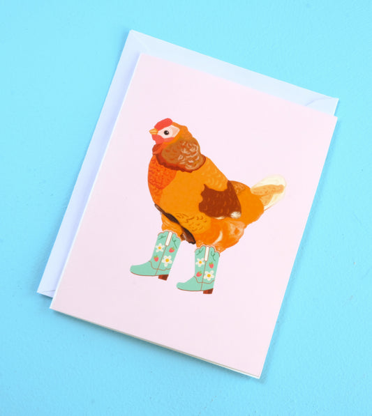 Cowgirl Chicken Greeting Card | Acorn & Artisan