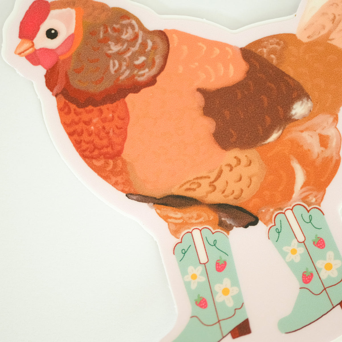 Cowgirl Chicken Vinyl Sticker