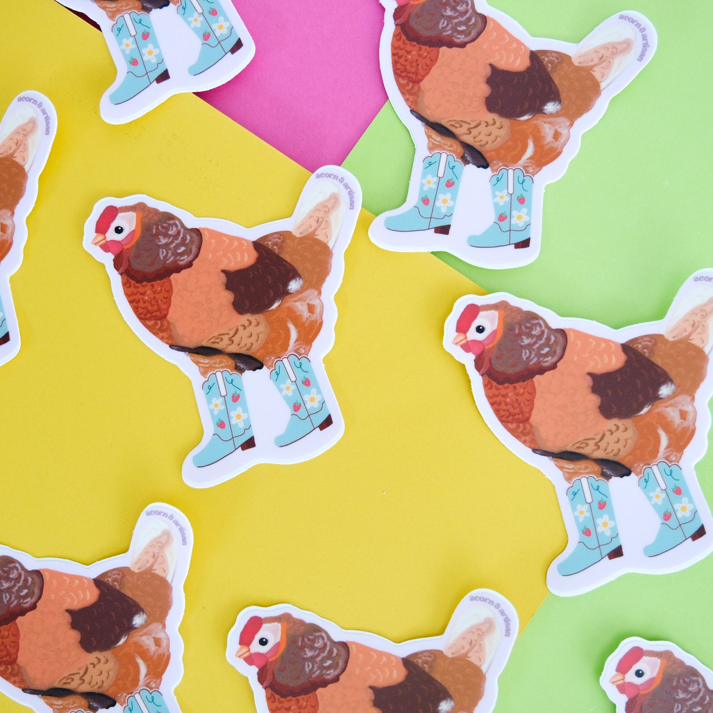 Cowgirl Chicken Vinyl Sticker