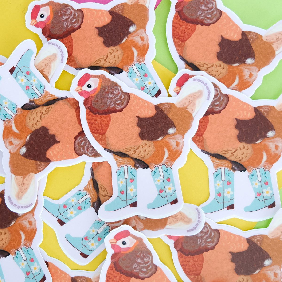 Cowgirl Chicken Vinyl Sticker