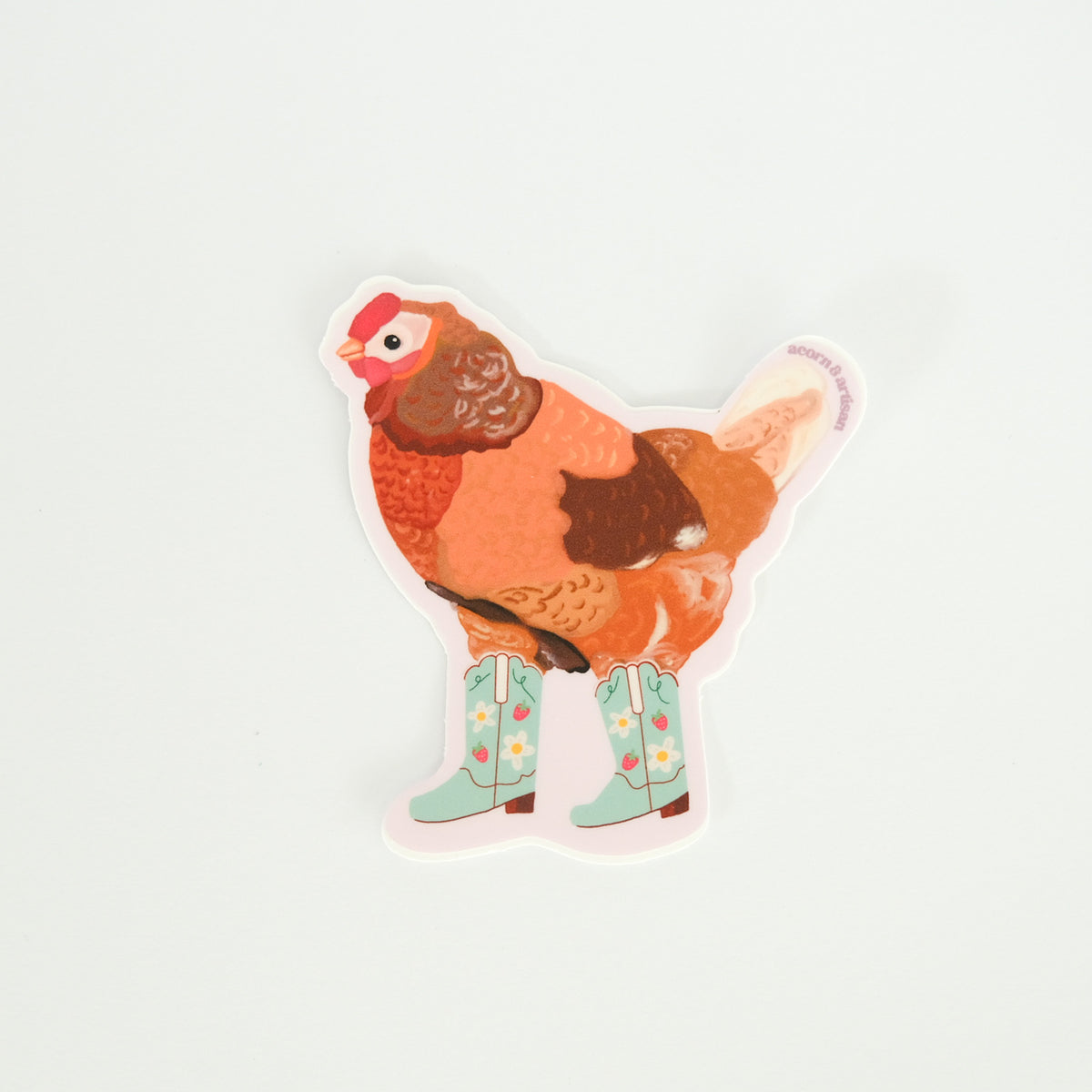 Cowgirl Chicken Vinyl Sticker