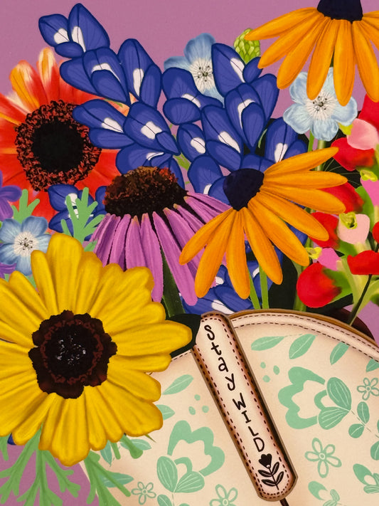 Cowgirl Boot Wildflower Art Print – Western Wall Art
