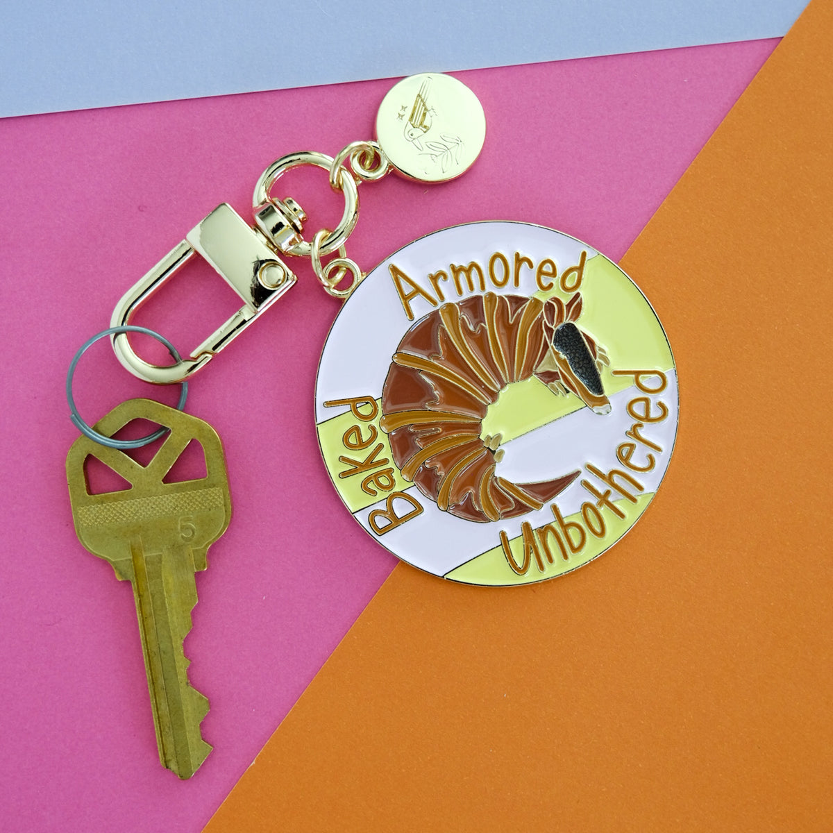 Croissantadillo Armadillo Enamel Keychain