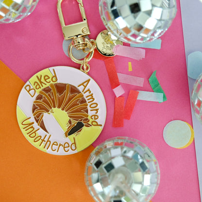 Croissantadillo Armadillo Enamel Keychain