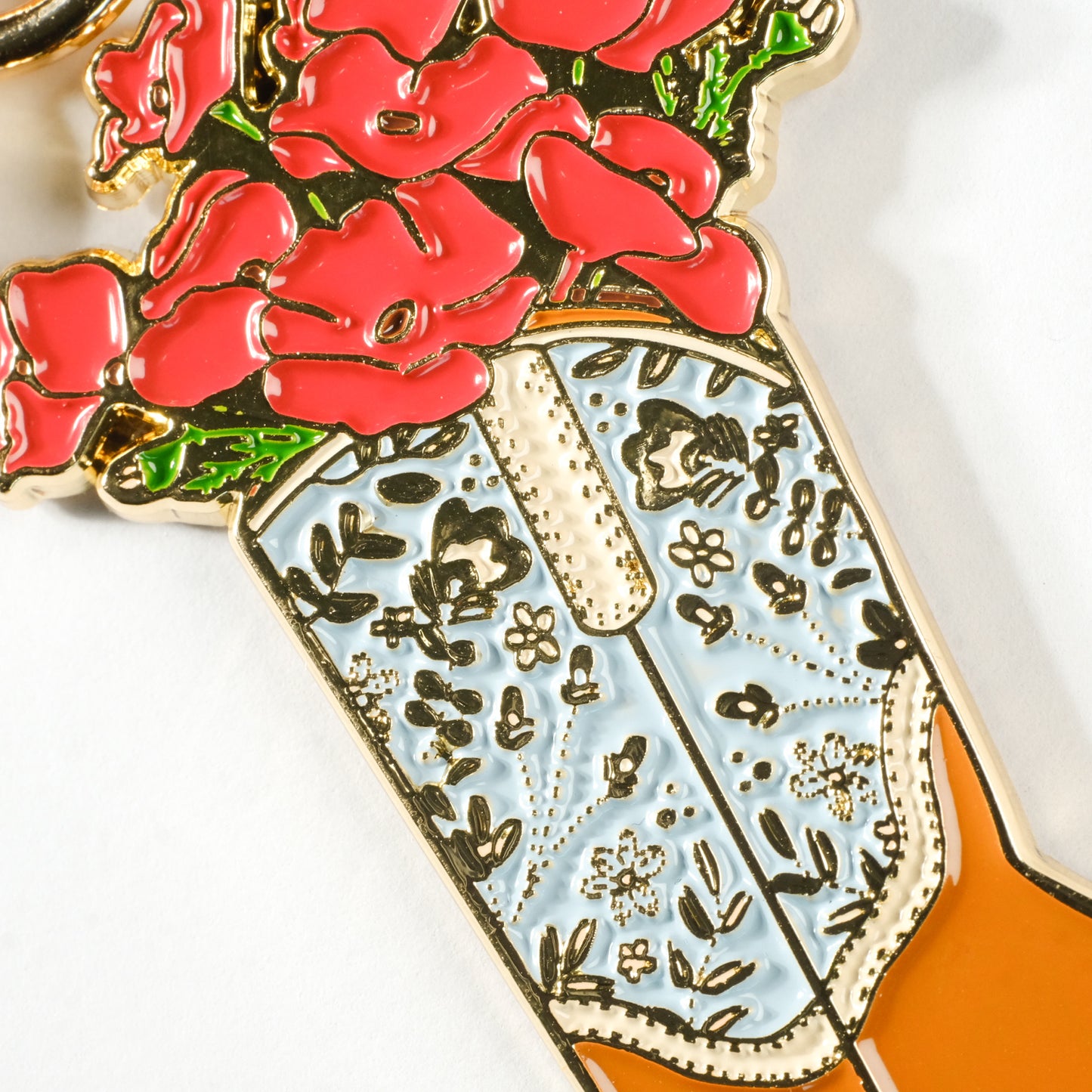 Poppy Cowgirl Boot Enamel Keychain | 2" Hard Enamel