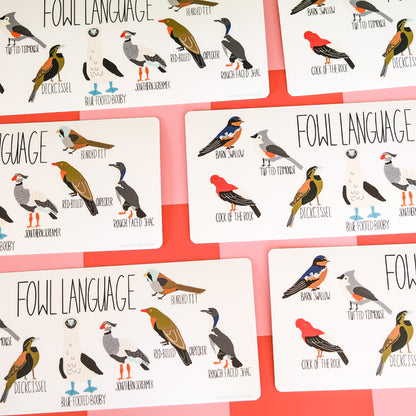 Bumper Sticker – Fowl Language Bird Illustration
