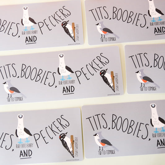 Tits, Boobies & Peckers Bumper Sticker