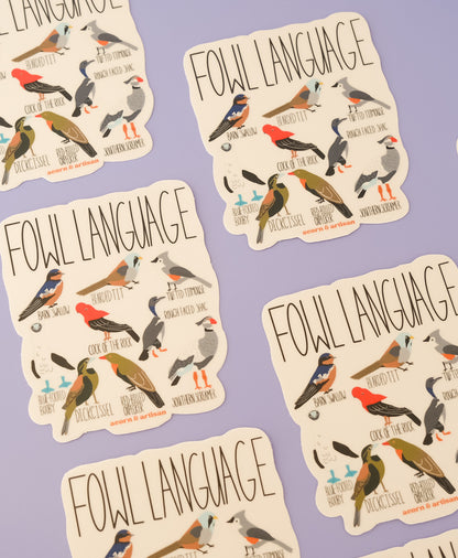 Fowl Language Vinyl Sticker – Funny Bird Sticker