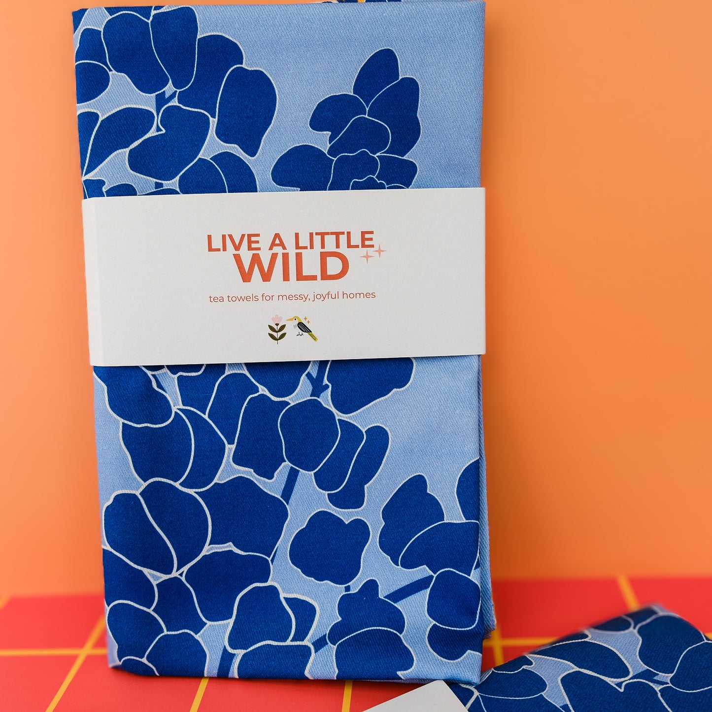Texas Hill Country Bluebonnets Tea Towel | 100% Cotton Flour Sack 16" × 28"