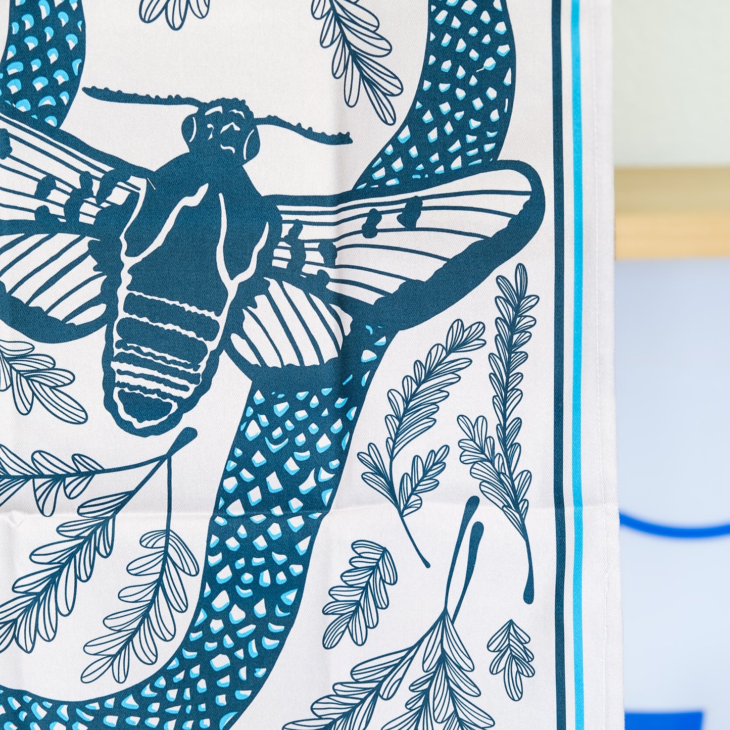 Texas Night & Brush Tea Towel | Moth & Snake Cotton Flour Sack 16" × 28"