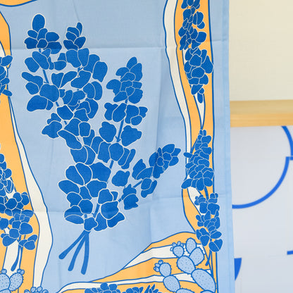 Texas Hill Country Bluebonnets Tea Towel | 100% Cotton Flour Sack 16" × 28"