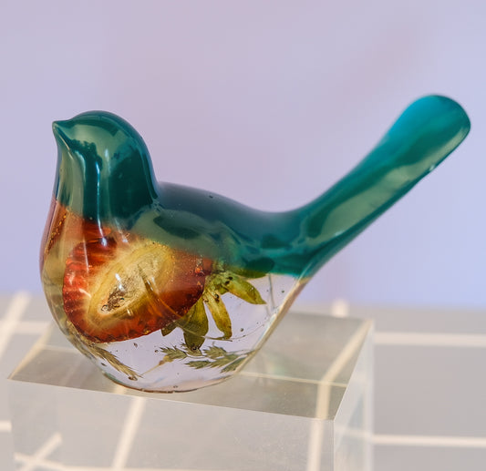 Strawberry Teal Bird