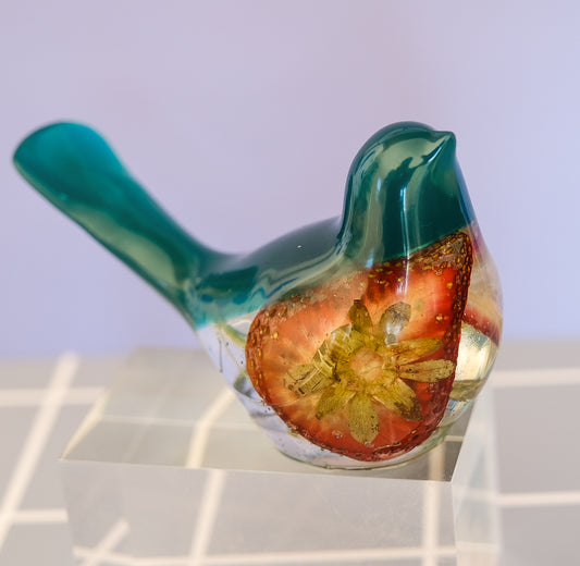 Strawberry Teal Bird