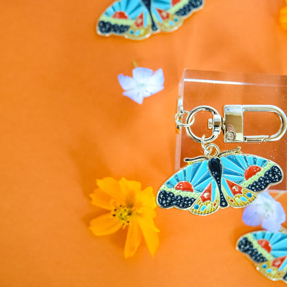 Cosmic Moth Enamel Keychain | 2" Hard Enamel