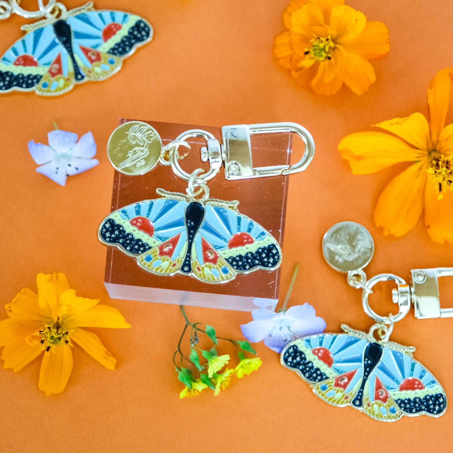 Cosmic Moth Enamel Keychain | 2" Hard Enamel