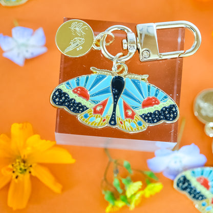 Cosmic Moth Enamel Keychain | 2" Hard Enamel