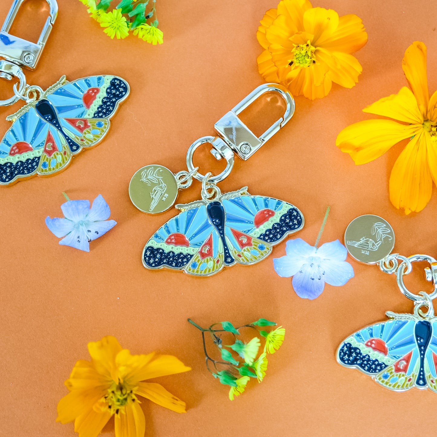 Cosmic Moth Enamel Keychain | 2" Hard Enamel