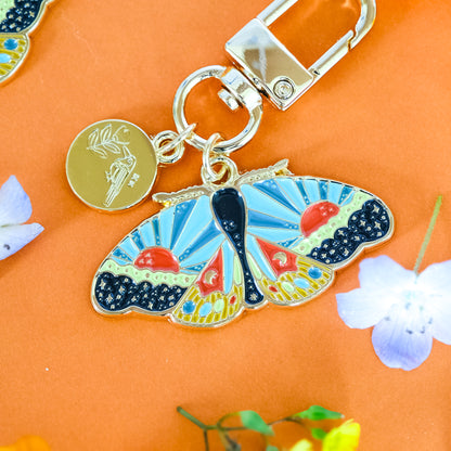 Cosmic Moth Enamel Keychain | 2" Hard Enamel