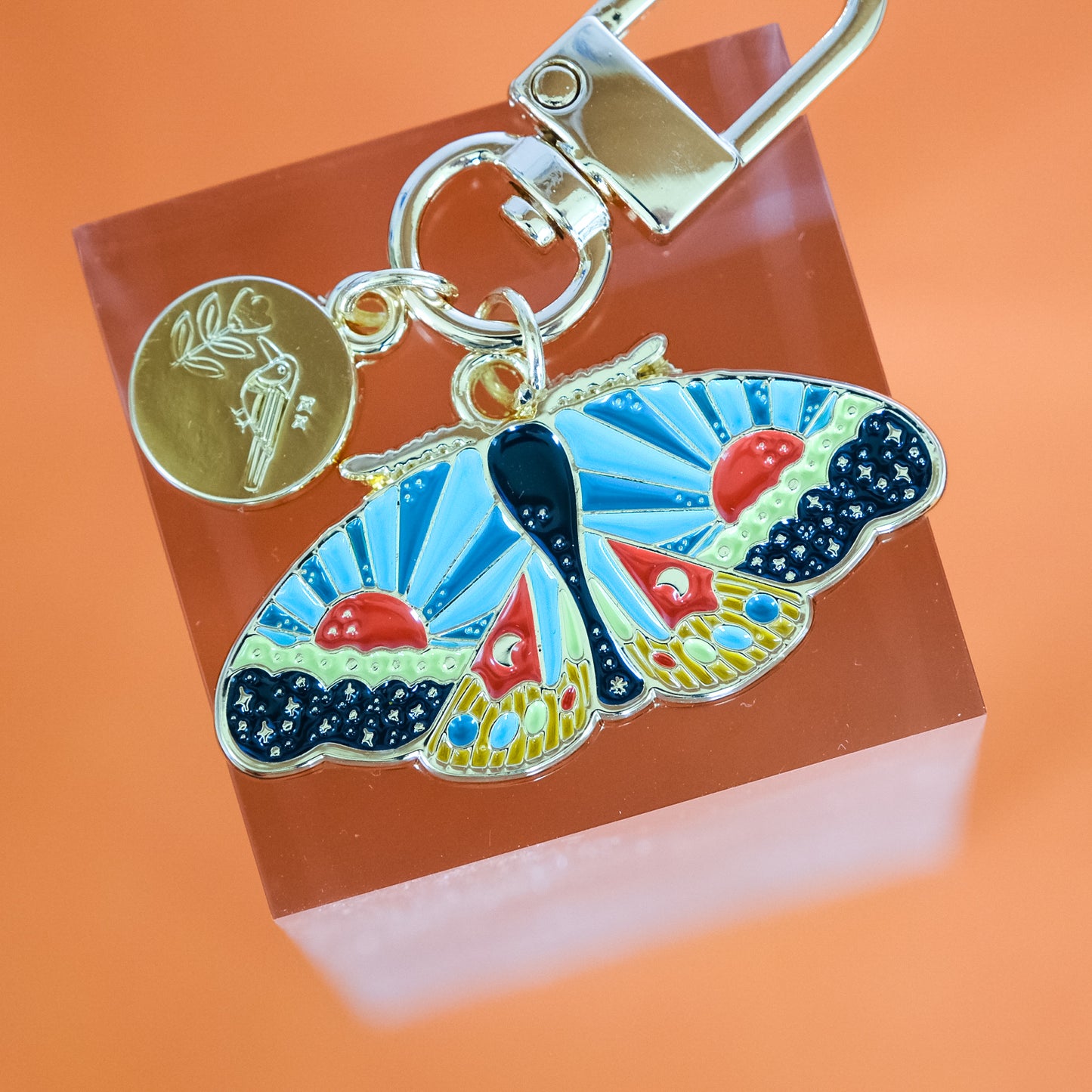 Cosmic Moth Enamel Keychain | 2" Hard Enamel