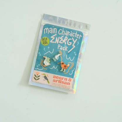 Main Character Energy Enamel Pin Set