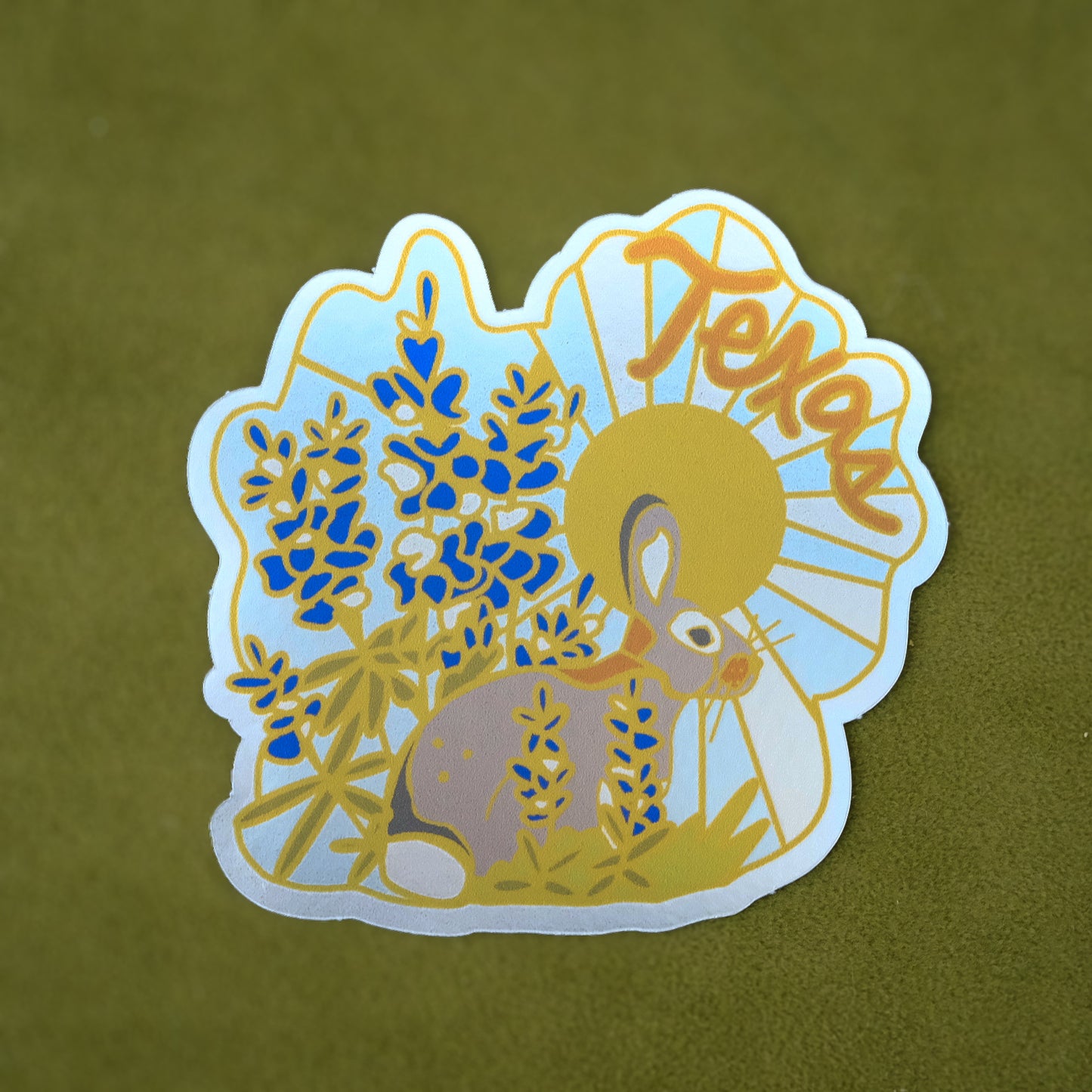 Texas Bluebonnet Bunny Vinyl Sticker