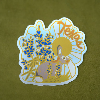 Texas Bluebonnet Bunny Vinyl Sticker