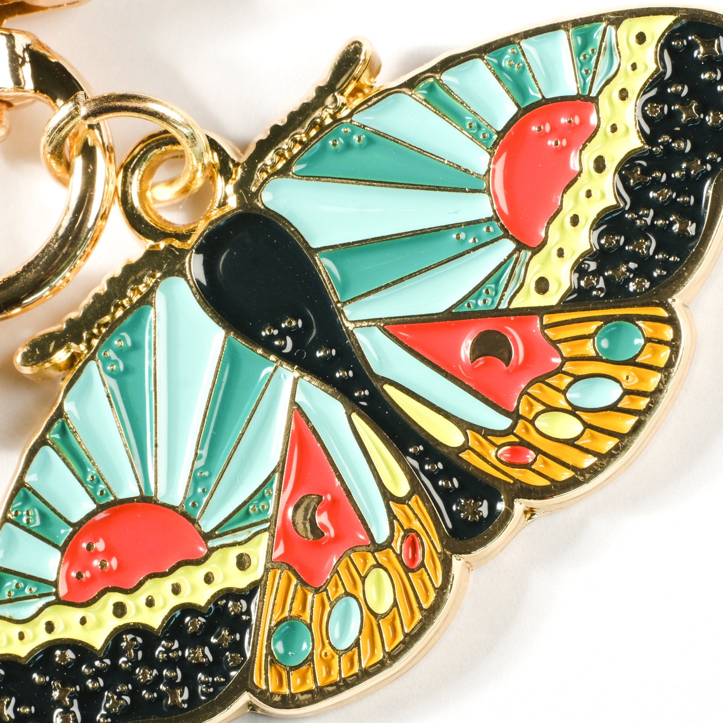 Cosmic Moth Enamel Keychain | 2" Hard Enamel