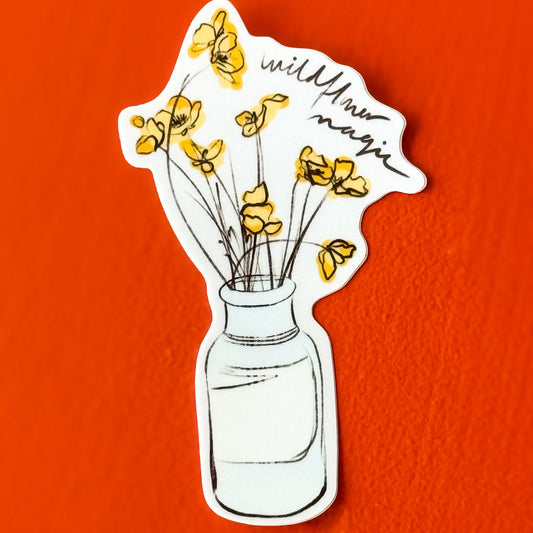 Wildflower Magic, botanical sticker