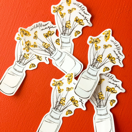 Wildflower Magic, botanical sticker