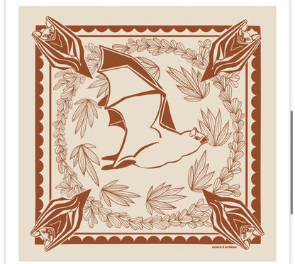 Nectar After Dark Bat Bandan | 100% Cotton 22" × 22" Pre-Order