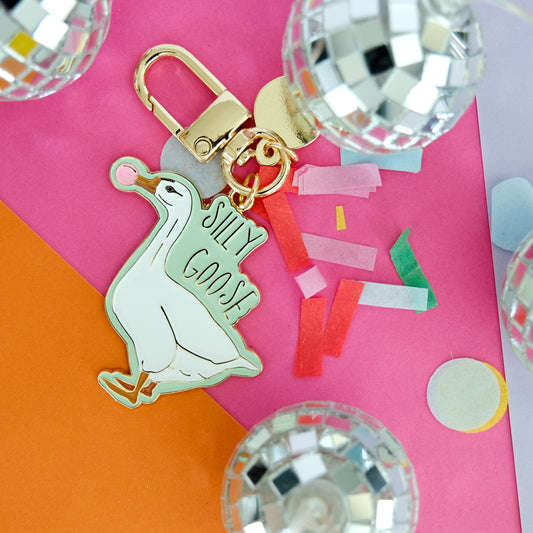 Silly Goose Enamel Keychain